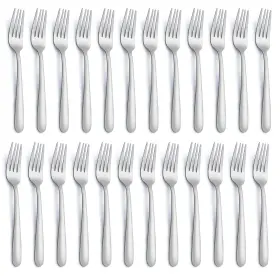 10100-24p Gymdin 24 Pieces Dinner Forks Silverware 8 Inches Food Grade Stainless Stee