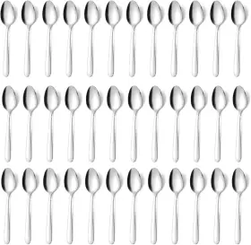 Gymdin 445035699622 36 Pieces Teaspoons Set 6.2 Inches Stainless Steel Silverware Small Spoons