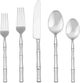 Hampton Forge 733652176068 Signature Bamboo 20 Piece Flatware Set Service For 4