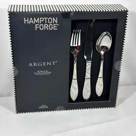 Afd91t45qv Hampton Forge New Argent Chloe Leaf Frosted 45 Pc Flatware And Serving Set 18/10