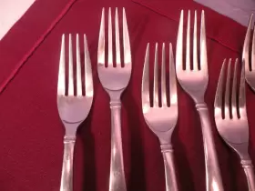 200076 Hampton Silversmiths Set Of 6 Dinner Forks Satin Stainless Concierto 7 7/8 Inch #2