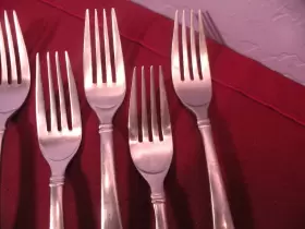 200076 Hampton Silversmiths Set Of 6 Dinner Forks Satin Stainless Concierto 7 7/8 Inch #3