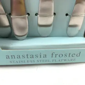 Hampton Silversmiths 733652125707 Anastasia Frosted Stainless Steel 20 Piece Set New In Box #2