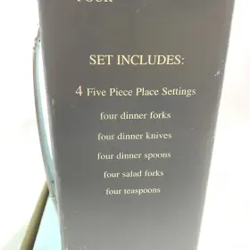 Hampton Silversmiths 733652125707 Anastasia Frosted Stainless Steel 20 Piece Set New In Box #3