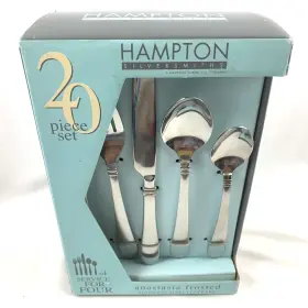 Hampton Silversmiths 733652125707 Anastasia Frosted Stainless Steel 20 Piece Set New In Box