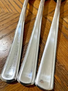 Hsv167 Hampton Silversmiths Stainless Dinner Forks 8 Inch Outlined Lot Of 3 #2