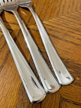 Hsv167 Hampton Silversmiths Stainless Dinner Forks 8 Inch Outlined Lot Of 3 #3