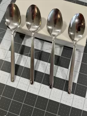 Hsv190 Hampton Silversmiths Stainless Flatware 4 Teaspoons Frosted / Glossy #3