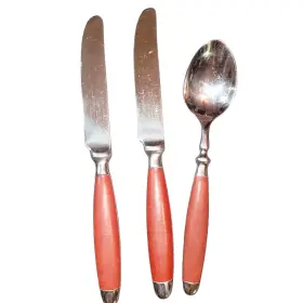 Hsv63 Hampton Silversmiths Hsv64 Lot Of 5 Pieces Vntg Stainless Steel Flatware Pattern #2