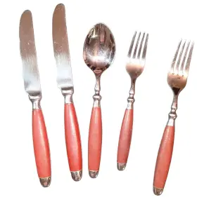 Hsv63 Hampton Silversmiths Hsv64 Lot Of 5 Pieces Vntg Stainless Steel Flatware Pattern