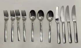 Hsv7 Hampton Silversmiths Stainless 7 1/2 Inch Dinner Forks Flatware Lot Spoons