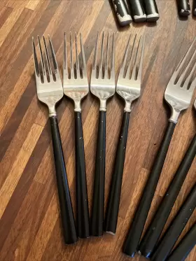 Hsv102 Hampton Silversmiths Hsv82 18 Stainless Black Handle Flatware Mixed Lot #2