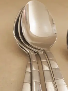 Hsvhsv210 Hampton Silversmiths Hsv210 Stainless Steel Satin Frosted Glossy Flatware Lot By #3