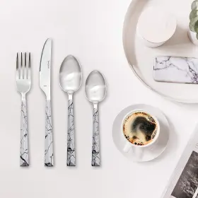 Tmf84w20tc Hampton Silversmiths Tomodachi / Dali Marble White - 20pc Flatware Set Service For Four #2