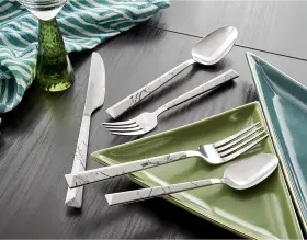 Tmf84w20tc Hampton Silversmiths Tomodachi / Dali Marble White - 20pc Flatware Set Service For Four #3