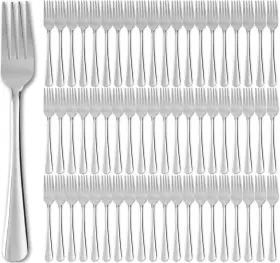 Hans-mill Housewares 816816024143 60 Pcs Dinner Fork Set - Windsor Stainless Steel Silverware 7.1 Inch With D