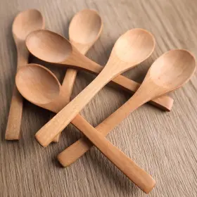Hansgo 632096629690 Small Wooden Spoons 6pcs Soup For Eating W #3