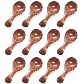 Hansgo 632096631143 10pcs Small Wooden Spoons 3.25 Inch Ice Cream Sugar Tea Salt Jam
