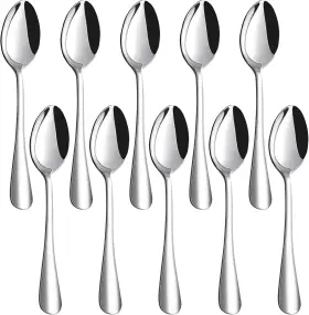 Hh2310 Hansgo Teaspoons Stainless Steel Dinner Spoons Set 6.7 Inches Dessert Silver