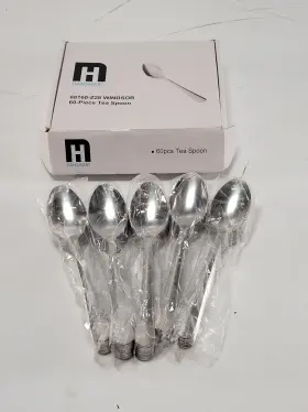 Hansmart 816816029087 60 Pieces Tea Spoons 5.9 Inch Stainless Steel Teaspoons Set