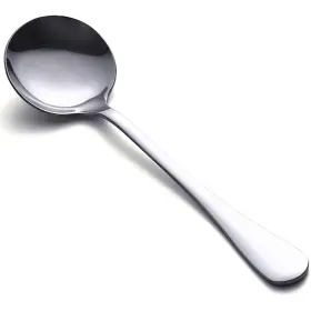 6u9j Happy Kit Premium 8-pc Stainless Steel Soup Spoons - Heavyweight Round Design