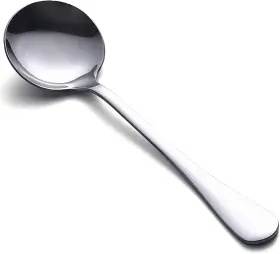 Happy Kit 726084671911 Soup Spoons 8-piece Premium Stainless Steel Round Heavy-weight So