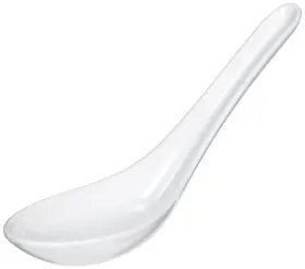 Hssp-mwh12 Happy Sales Commercial Grade White Wonton Soup Spoons 12 Pack