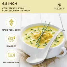 Harvest Pack Gourmet Showcase 810011520462 600 Count Hakoware By Disposable Asian Soup Spoons With Hook #3
