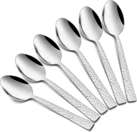 Haware 313051723768 Hammered 12-pieces Teaspoons Stainless Steel 6.7 Small Spoons Classic E