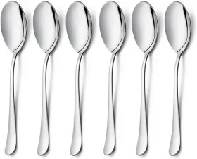 Haware 313090844820 Serving Spoons X 6 9.8 Inches Large Size Stainless Steel Spoon Service