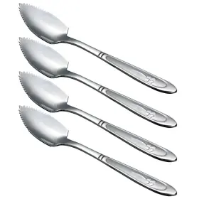 8541969182 Hazoulen Grapefruit Spoons Stainless Steel 6-2/5-inch Set Of 4 Clover