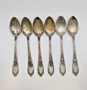 Met-60 Henneberg Fraget Vintage Hefra Small Silver Plated Spoon Set Of 6