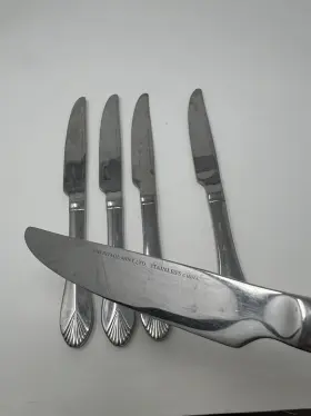 273460 Heritage Mint Ltd. 5 Safrano Dinner Knives Knife 18/10 Stainless Flatware Set Satin #2
