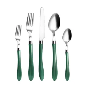 Hf013-gre Hf Hoften 757510701803 Deep Green Silverware Set 20 Piece Stainless Steel Color Handle