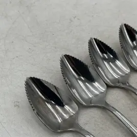 Hic Harold Import Co. 781723644725 4- Japan Stainless Steel Serated Grapefruit Tea Spoons Mcm Kitchen #2