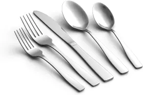 3314-1 Hikaa 20pcs Silverware Set Modern Flatware Service For 20-piece Silver