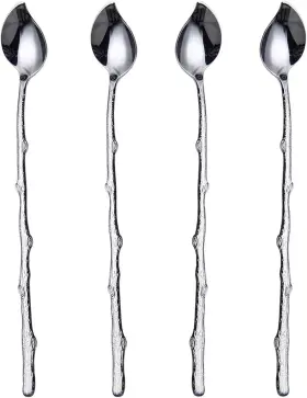Hissf 445039955991 Long Handle Spoons Iced Tea 18/10 Stainless Steel Stirring 4pc