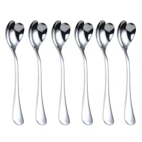 Hissf 791315246374 Set Of 6 Heart-shaped Demitasse Coffee Spoons 18/10 Stainless Steel 4.9-inch