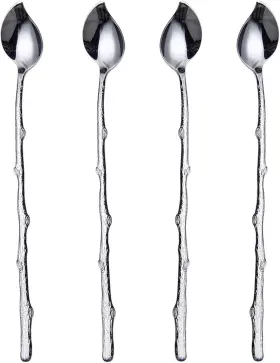 Hissf 972548250312 Long Handle Spoons Iced Tea 18/10 Stainless Steel Stirring 4pcs Le