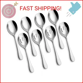 Hiware G8spoons 8-piece Serving Set - Includes 4 Spoons And Slotted 18/8 Stainl