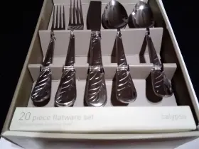 Home 733652114169 2007 By Target 18/0 Stamped Stainless Steel Flatware Set Of 20 Calypso #3