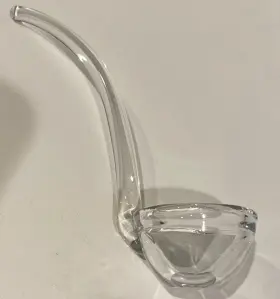 376147 Homeroots 6.5 Inch Mouth Blown Crystal Gravy Ladle Lead Free Glass