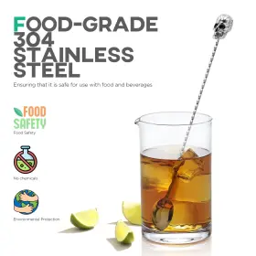 Homestia 604697581622 12 Inch Skull Bar Spoon 304 Stainless Steel Cocktail For Layer #3