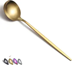 Hq835g-ds-6p Homquen Matt Gold Dinner Spoons 6 Piece 8.1ftft Stainless Steel 2. Matte