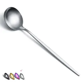 Hq835s-ds-6p Homquen Matt Silver 6 Piece Stainless Steel Tablespoons Soup And Dessert Spoons - 8.1