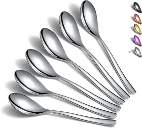 T271s-bts-6p Homquen Teaspoons 6 Piece Spoons Silverware Stainless Steel Small Tea