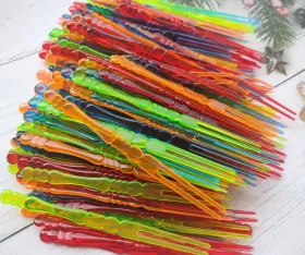 Honkenda 221377026613 400pcs Disposable Plastic Cocktail Picks Fruit Forks Mini Cake Sticks