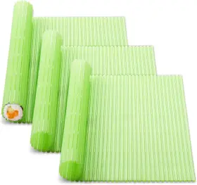 Mat-352 Hoolerry 3 Pieces Kitchen Sushi Rolling Mat Non About 9.06 X 8.27 0.16 Inches Green
