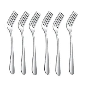 Horntide 703327418472 6-piece Dinner Forks Set 4 Tines Table Fork Flatware Stainless Steel