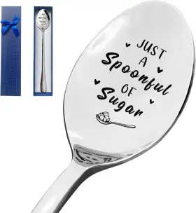 Hsspiritz 711181073324 Just A Spoonful Of Sugar Spoon Funny Engraved Stainless Steel Coffee And T